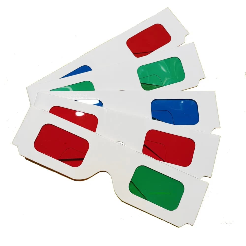 50 pz/lotto Riutilizzabili Carta Bianca Occhiali 3d Cornice di Carta Rosso/Rosso Rosso/blu Lente 3d Decoder Occhiali Per La Promozione