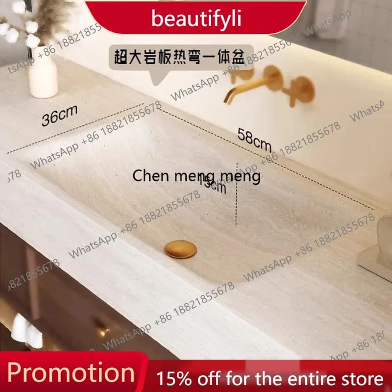 X188 Modern Bathroom Cabinet Combination Slate Integrated Basin Vanity Toilet Mirror Bathroom Hand Washing Sink Washbasin Furnit
