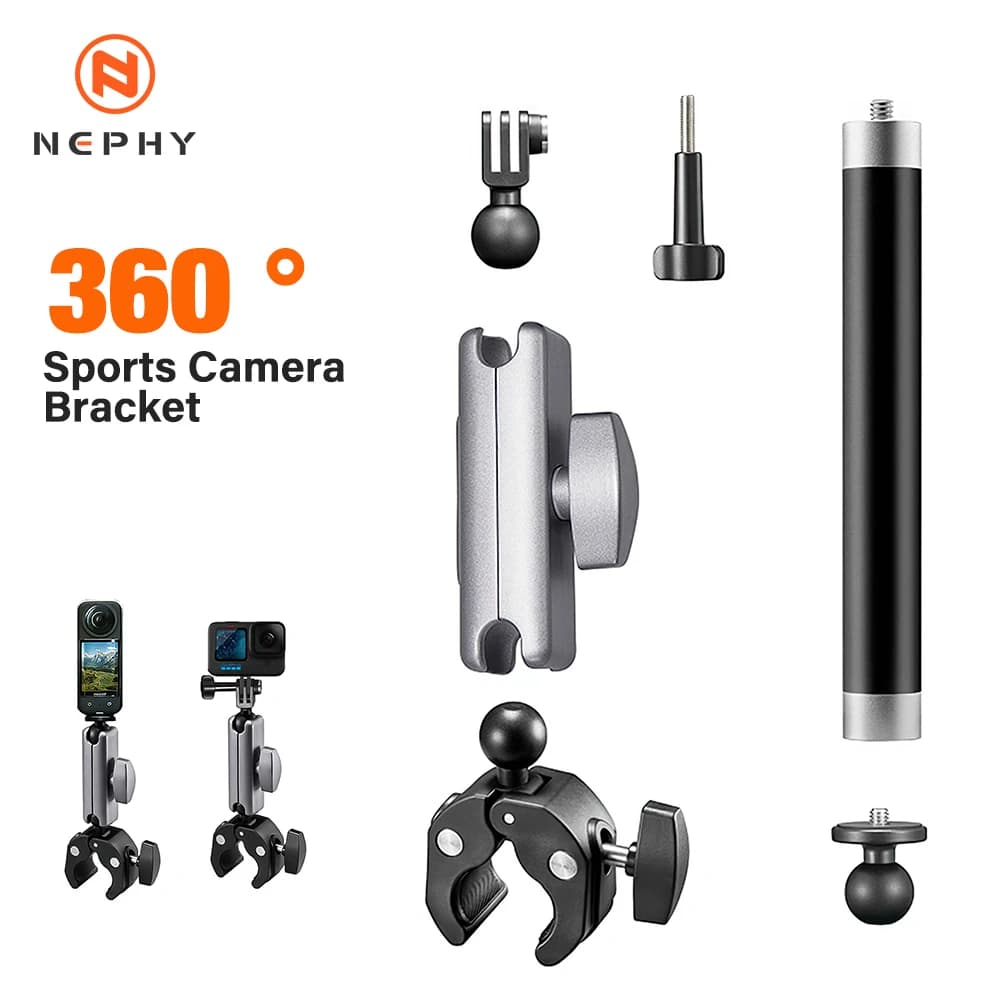 Moto Bicicletta Selfie Stick Supporto Staffa di Montaggio Per GoPro 13 12 11 10 9 8 Insta360 X5 X4 DJI OSMO Action 5 Pro Accessori