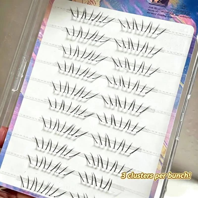 Natural Comic Lower Lash Extension Clusters Set Self Adhesive False Eyelashes No Glue Needed Bottom Eyelashes Makeup Tool
