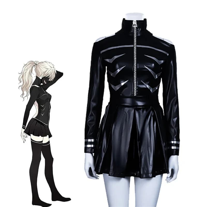 Tokyo Ghoul Ken Kaneki Cosplay Costume Black PU Battle Suit Full Set Ghoul Combat Hoodie Pants Mask for Halloween Carnival Con