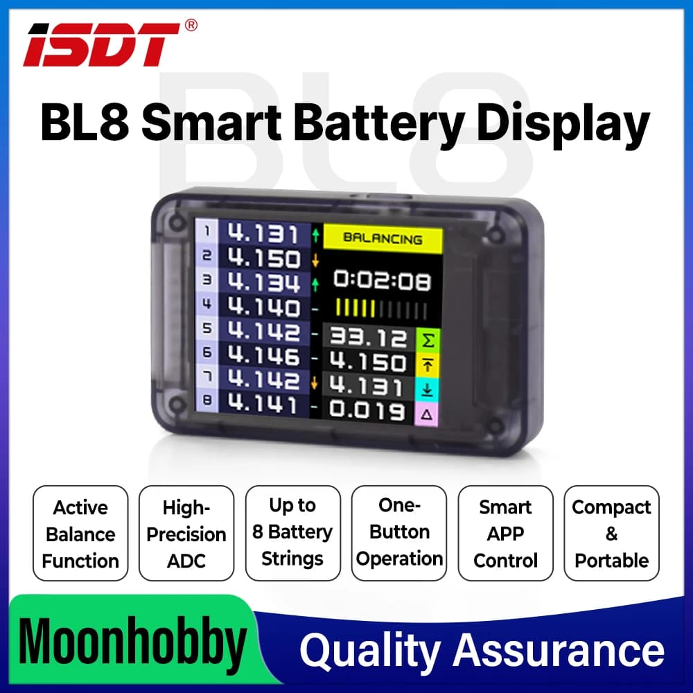 2026 NEW ISDT BL8 Smart Battery Monitor with Active Balancing, High-Precision ADC Plug APP Control