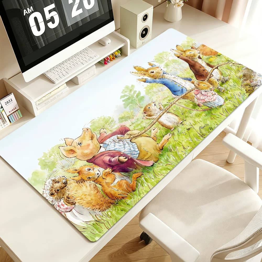 Fairy Tale Picture Book Cute P-Peters Rabbit Mouse Pad Non-slip Lockedge Thickened Desktop MousePad Large Gaming Office Student