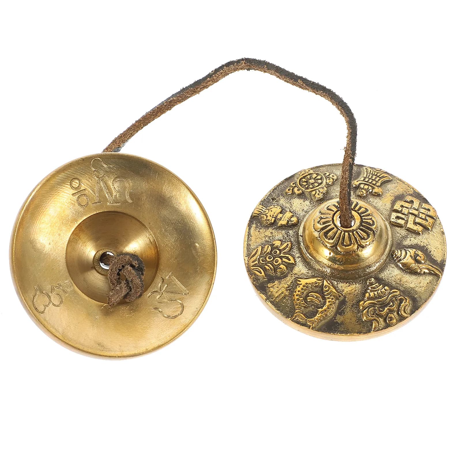 Tibetan Bell Crash Cymbals on String Meditation Yoga Relaxation Percussion Instrument Small Hand Cymbals Set