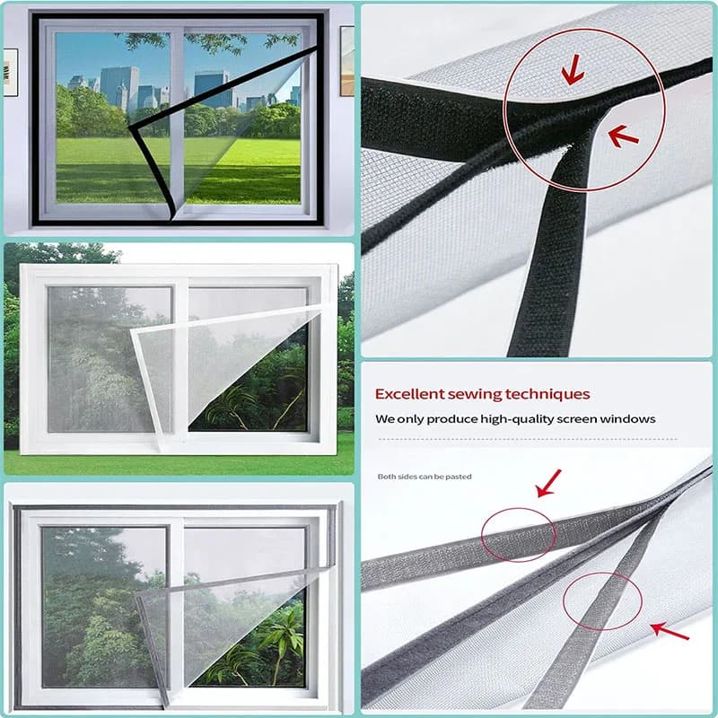 Summer, home, simple, black, gray, white, mosquito net mesh, multiple sizes, window screen, 2cm self-adhesive tape, curtain mesh
