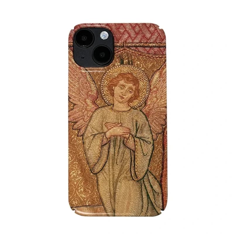 Custodia per telefono di lusso Clmj Angel Ricamo Art per iPhone 16 15 14 13 12 11 Pro Max X XS XR XSMax 8 Plus Custodia rigida per PC con pellicola lucida