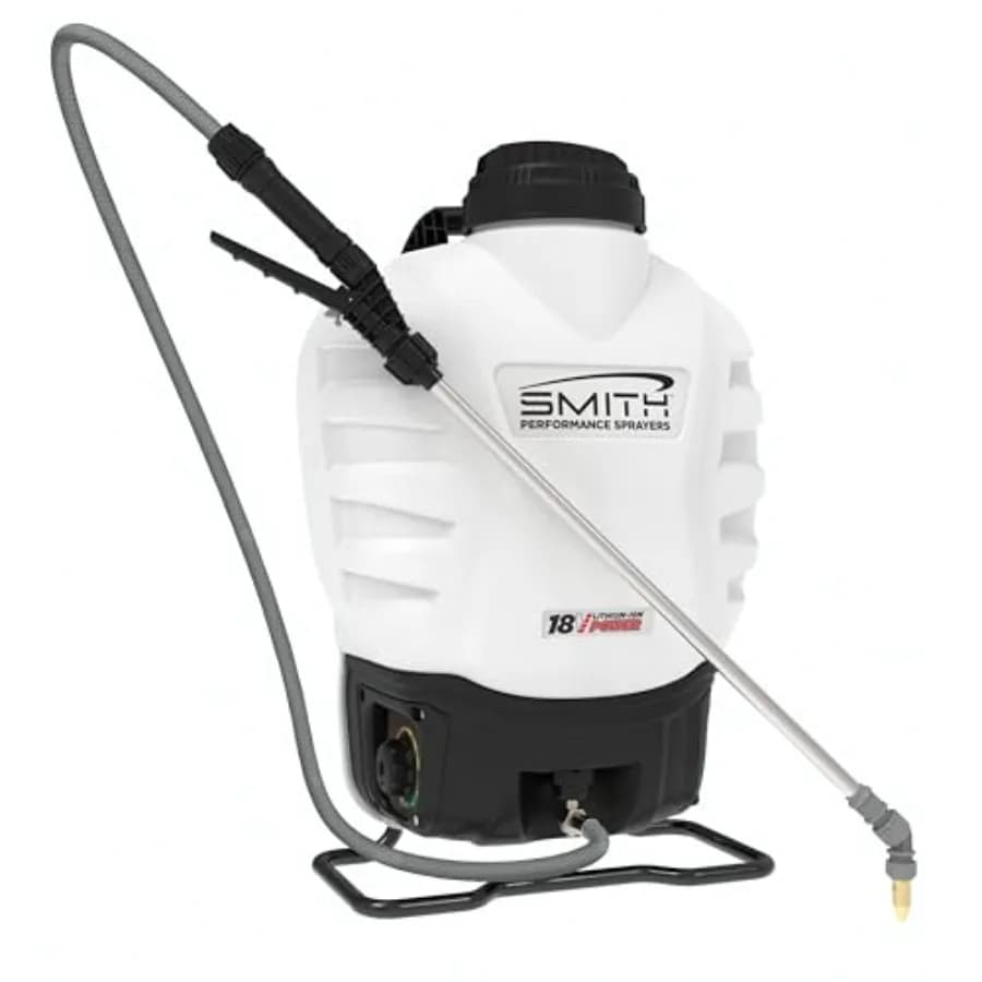 Spruzzatore a Zaino a Batteria al Litio 18V con Ricarica Rapida e Flusso Variabile, 7 Ugelli, Batteria e Caricabatterie Rapido Inclusi, Ideale per Spruzzatura