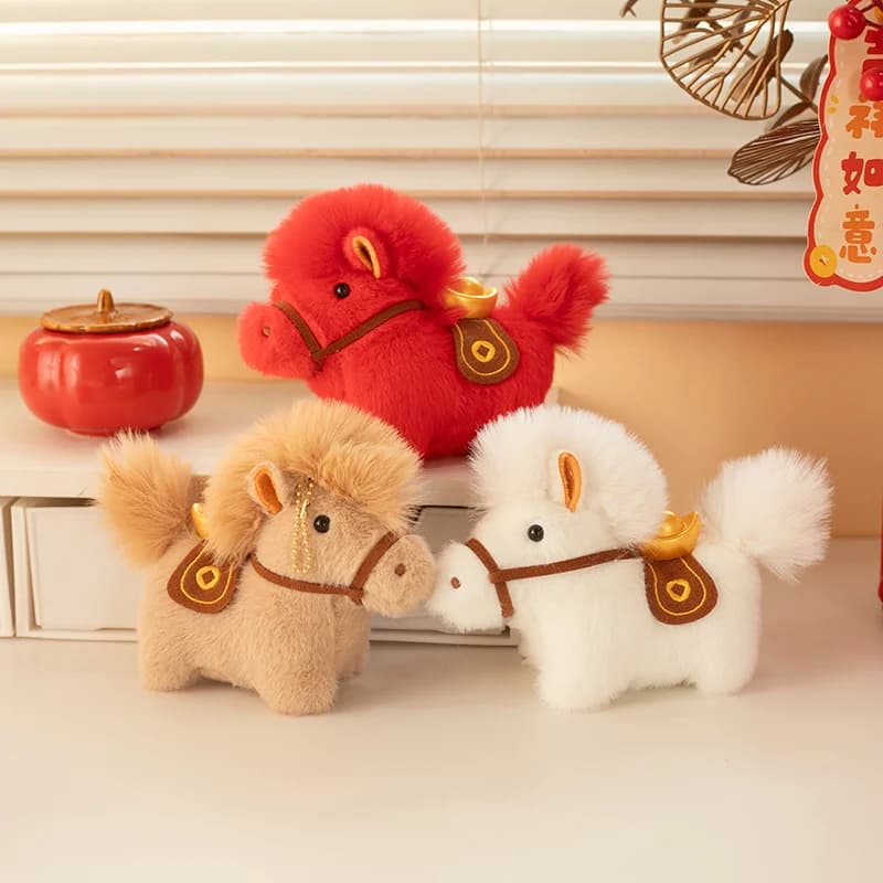 12 centimetri Cuteee Yuan Bao Cavallo Peluche Giocattolo Squisito Pony Ciondolo Portachiavi Borsa Da Scuola Auto Decor Capodanno Mascotte Bambola Regalo Del Capretto