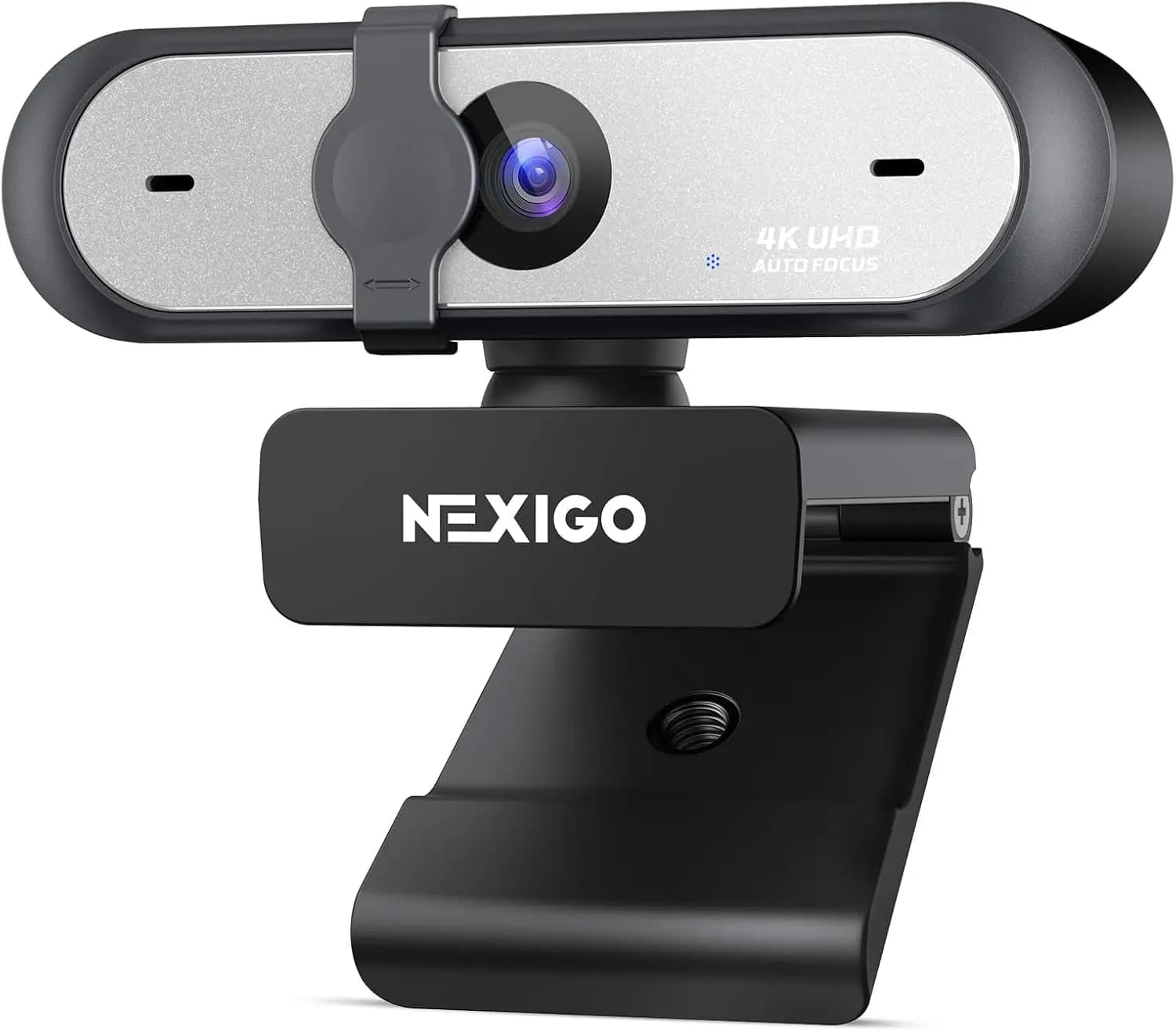 Webcam 4K with No distortion lens, Autofocus 1080p 60fps, Microphones with Noise and Privacy Coverage for Streaming/Gaming/PC/Mac