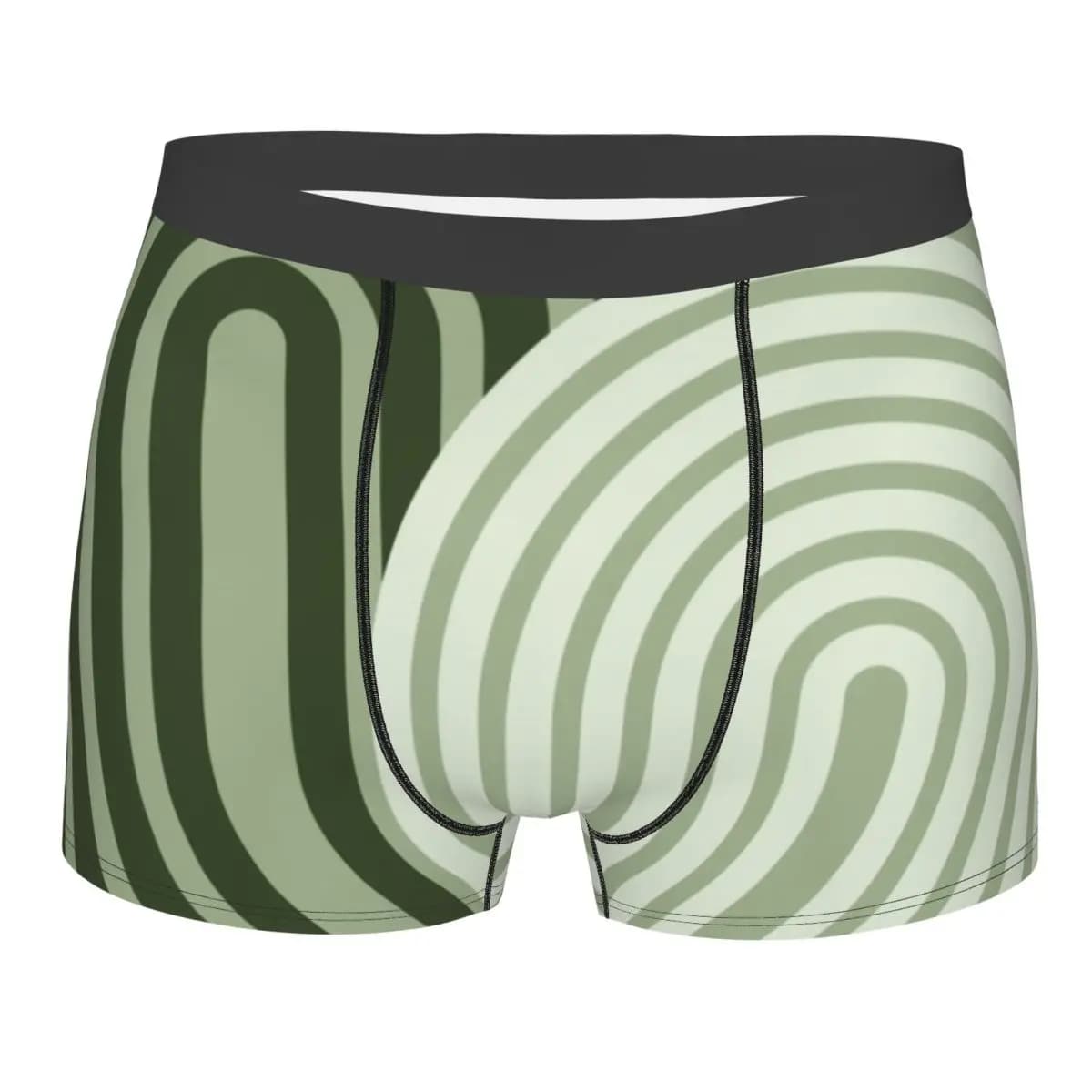 Boxer da uomo Sage Green Arch Rainbow con stampa 3D, mutande morbide da uomo