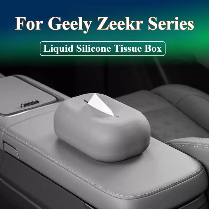 Per Geely ZEEKR 7X/001/ 007/009/X Scatola per fazzoletti per auto universale Borsa per fazzoletti Scatola per fazzoletti per poggiatesta in silicone morbido Accessori impermeabili