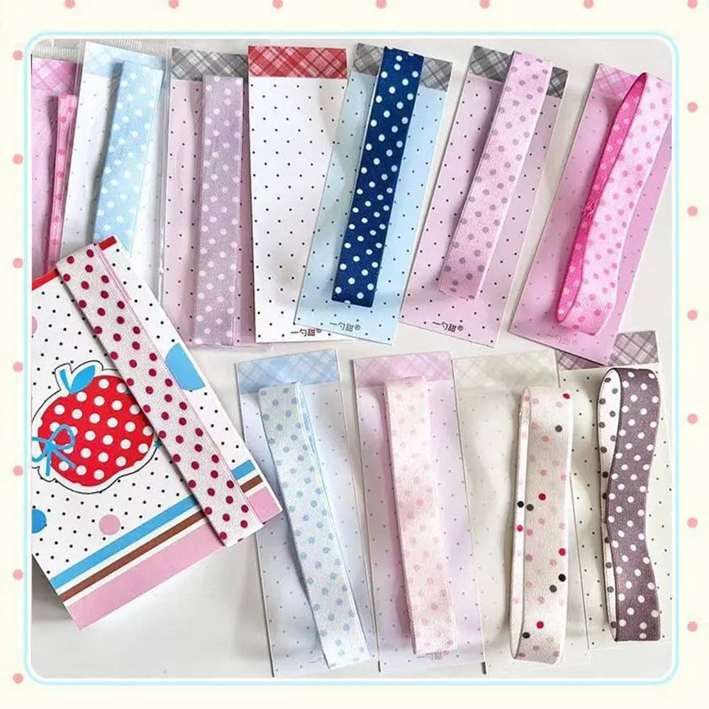 Kawaii Polka Dots Elastic Strap Double-sided DIY Decoration Notebook Straps Band Binding Rope for A7/6 M5 Planner Notebook