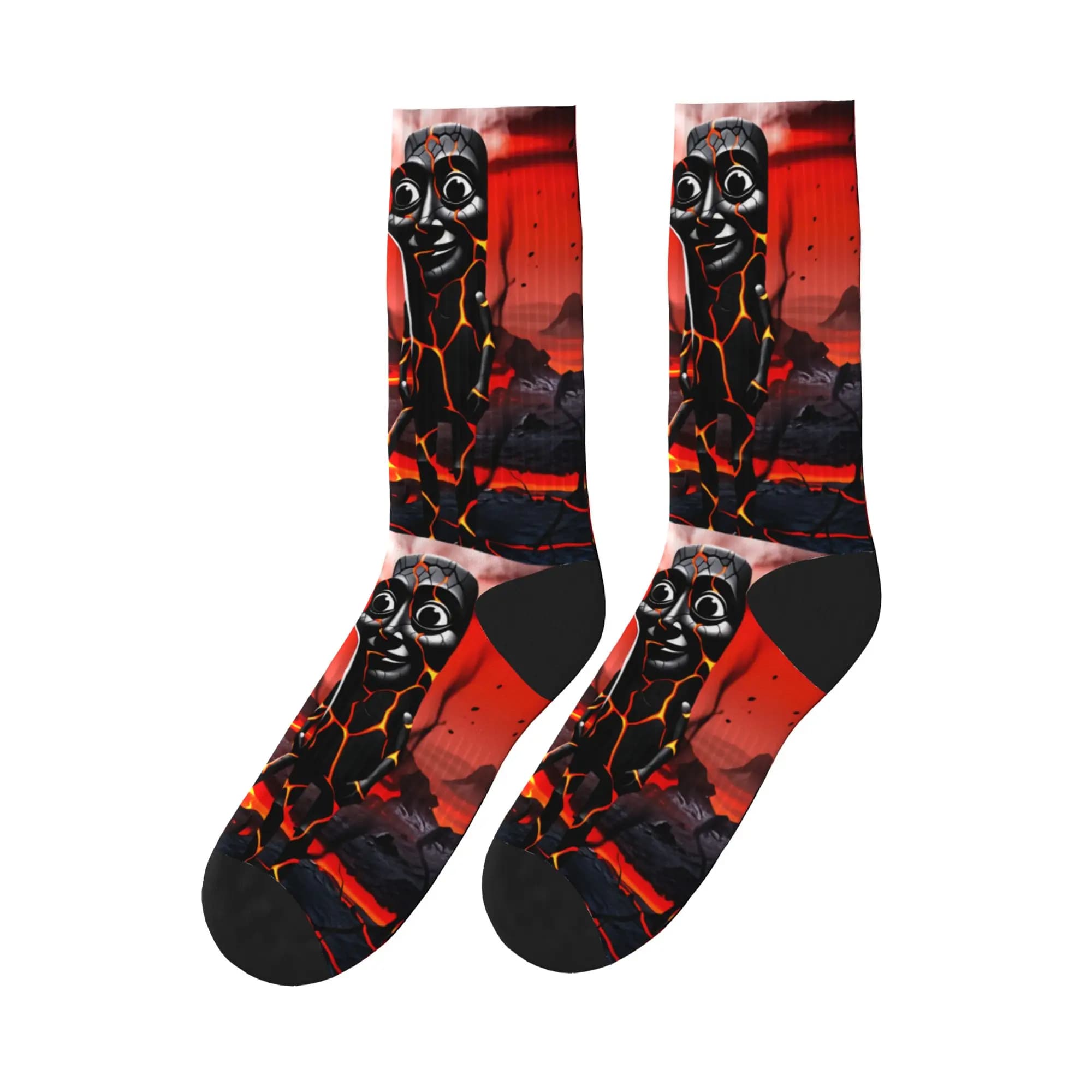 Calzini da uomo Tung Tung Sahu Hellfire Ramadan Meme, calze antiscivolo morbide, calzini sportivi da corsa dal design alla moda autunnale