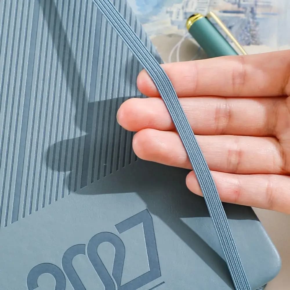 Portable A5 2027 Agenda Book Planner Reminder Textured PU Daily Planner Book To Do List Planner Notebook Office Supplies