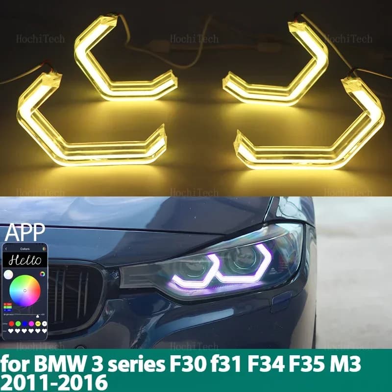 APP telecomando M4 stile RGB anello Angel Eyes anelli luminosi a LED per BMW serie 3 F30 f31 F34 F35 M3 2011-16 318i 320i 328i 330i