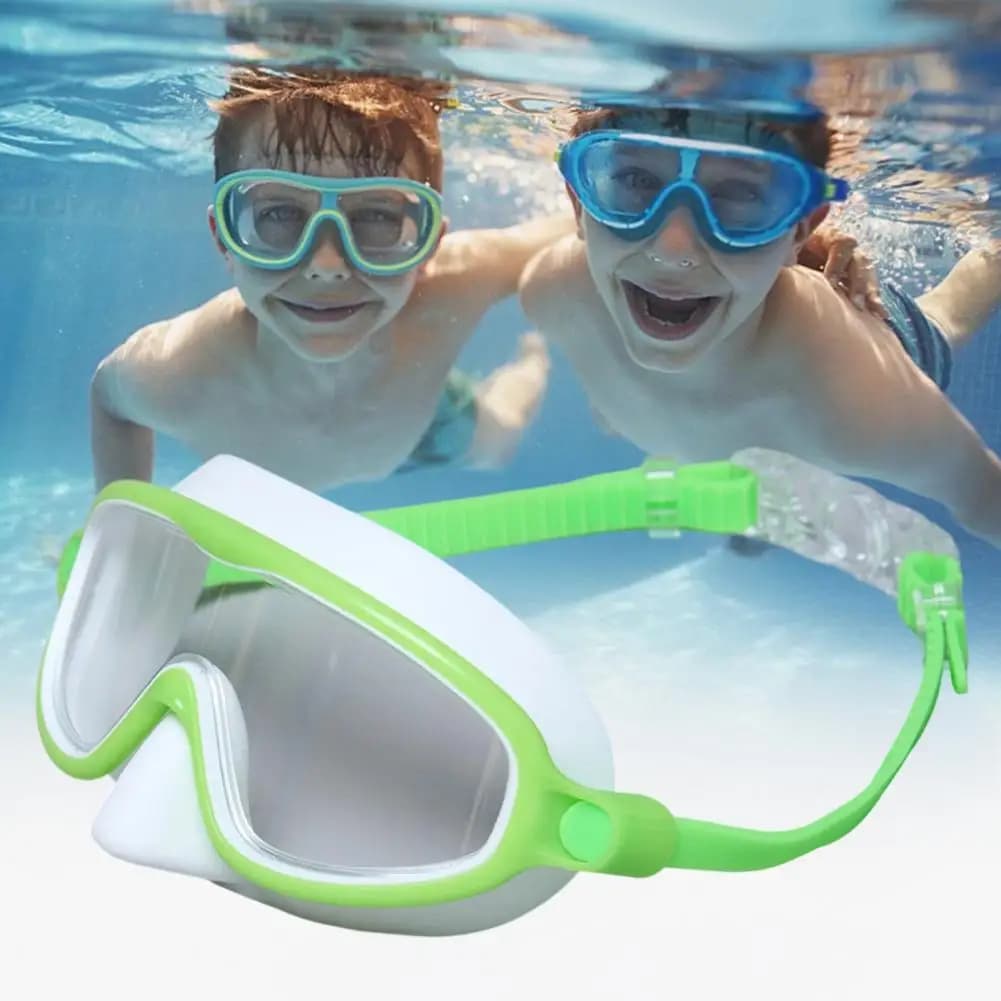 Occhialini da nuoto per bambini Adulti Anti-Fog Diving Protezione per il viso Copri naso in silicone Anti-UV Ampia vista Occhialini da nuoto Occhialini da sub