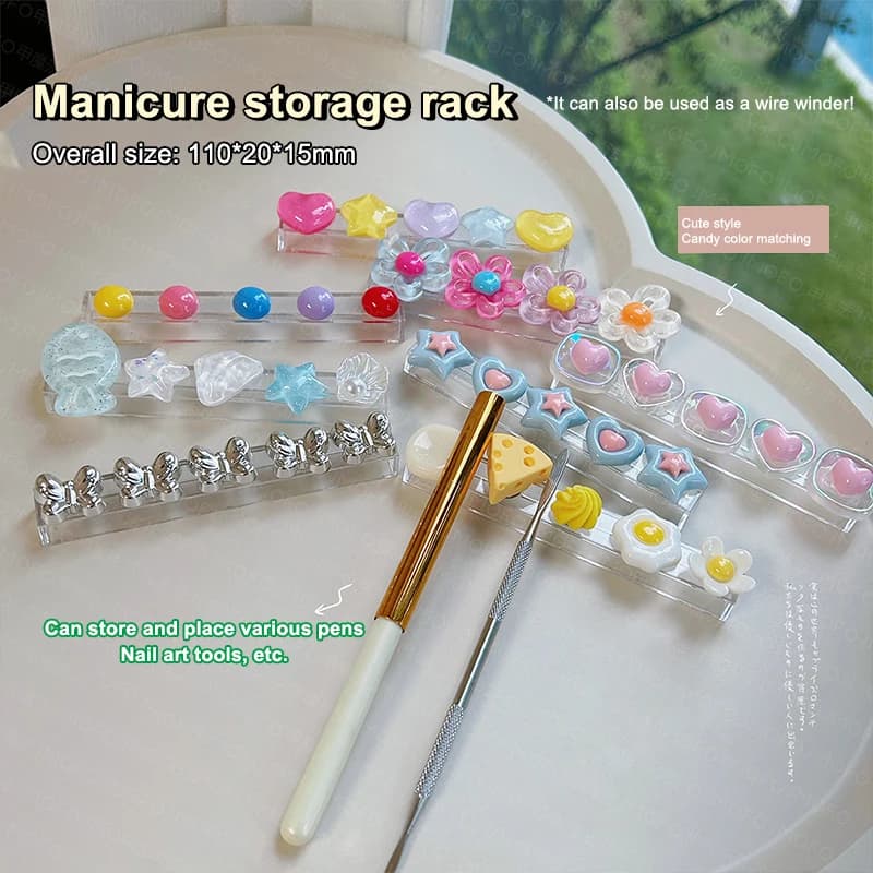 Cartoon Nail Brush Holder Stand Salon Pen Rack Accessoire Brushes For Manicure Tool Nail Art Brush Holder Carrier Storage