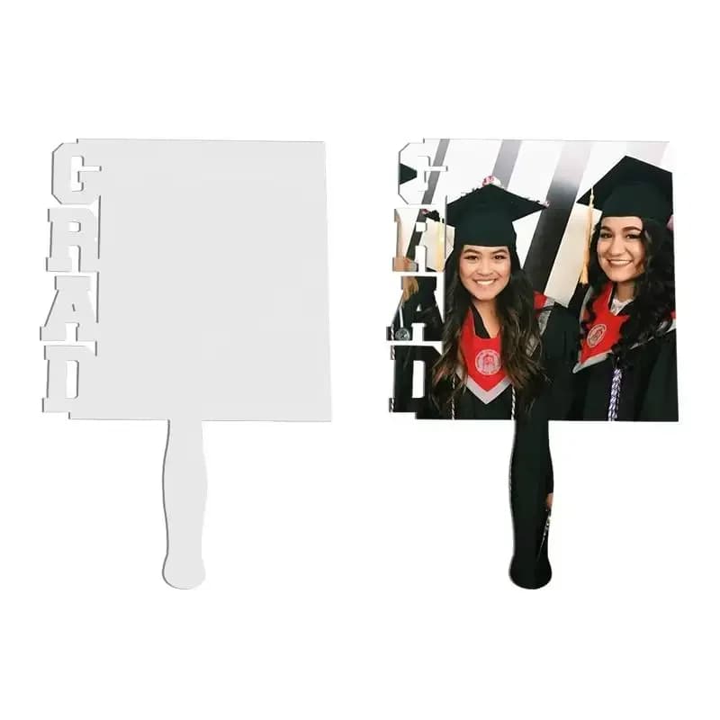 10 Pz/lotto 6.95*10.7 Pollici di Grandi Dimensioni Sublimazione Spazi Vuoti Grad Fans 2025 Ventole Mano Paddle Per Regali di Memoria di Laurea Personalizzati