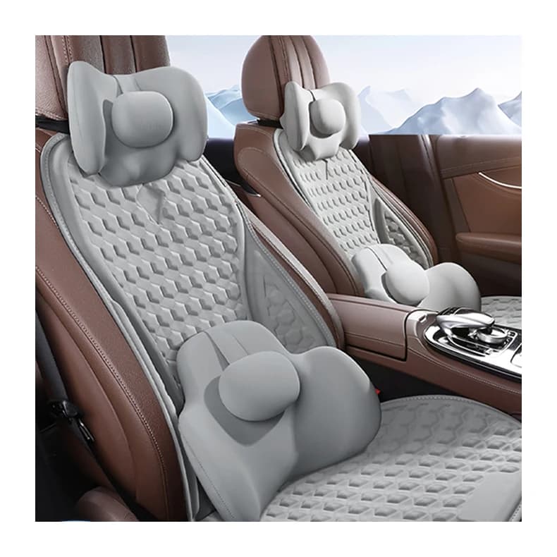 Accessori Auto: Cuscino Lombare in Memory Foam, Poggiatesta e Cuscini per Sedile con Gel Rinfrescante a Nido d'Ape per Lunghe Sedute