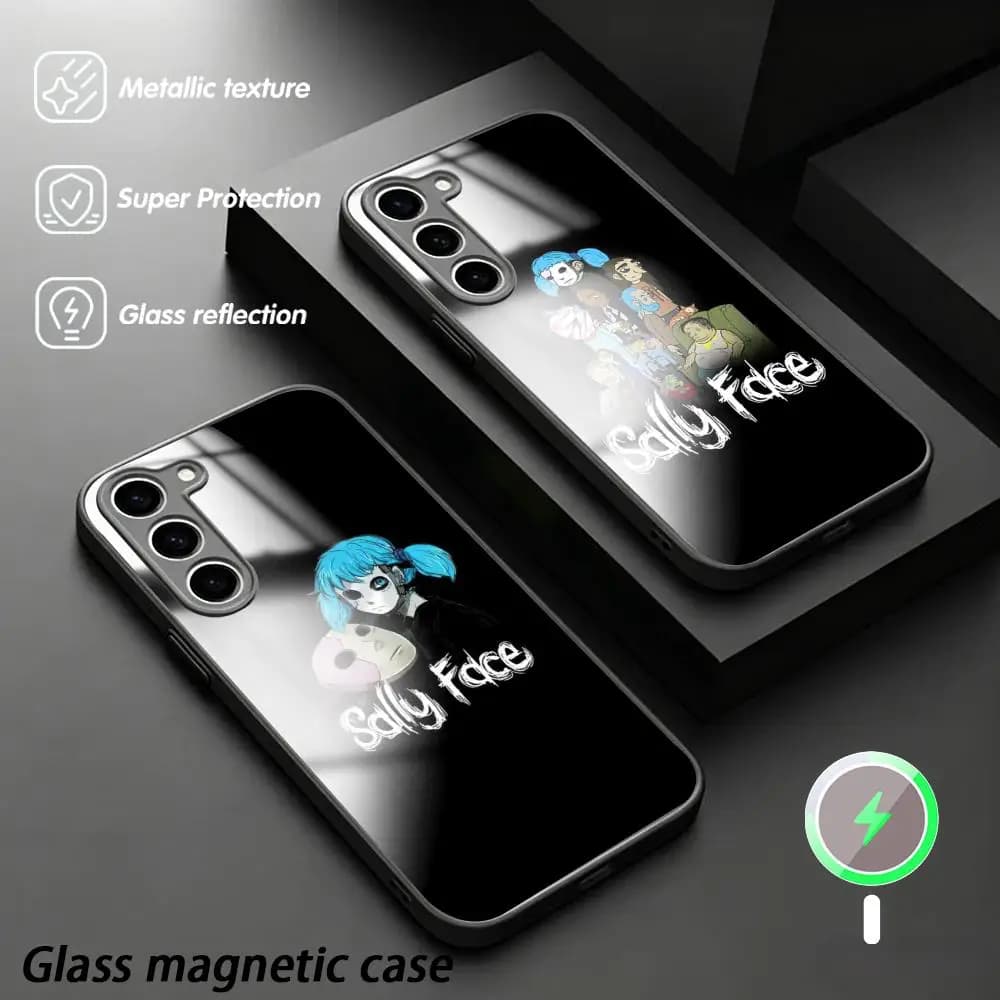 American game sally face Horror Phone Case For Samsung S26 S25 S24 S23 S22 S21 Plus Ultra Fold A Glass Magnetic Case