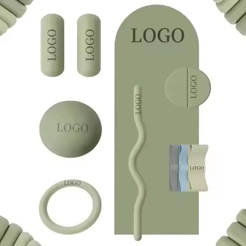 for Custom Logo Barbell Beam Silicone Dumbbell Power Ring Yoga Mat Home Gym Fitness Set Yoga Pilates Accessories