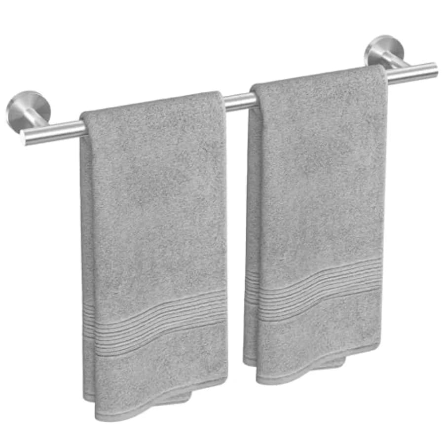 Portasciugamani in Nichel Spazzolato da 24 Pollici, Porta Asciugamani da Parete per Bagno, Asta Portasciugamani in Acciaio Inox SUS304 Spesso, Decorazione Moderna per la Casa
