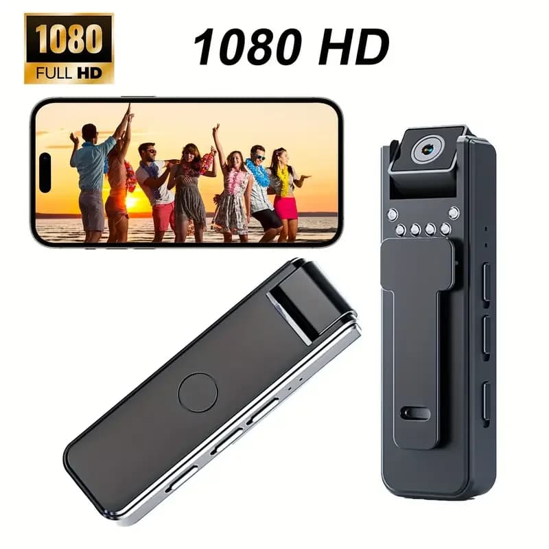 1080P portable HD webcam with clip, USB connection, 500 mAh integrated battery, 26 g ultralight, for Mac video for laptop PC