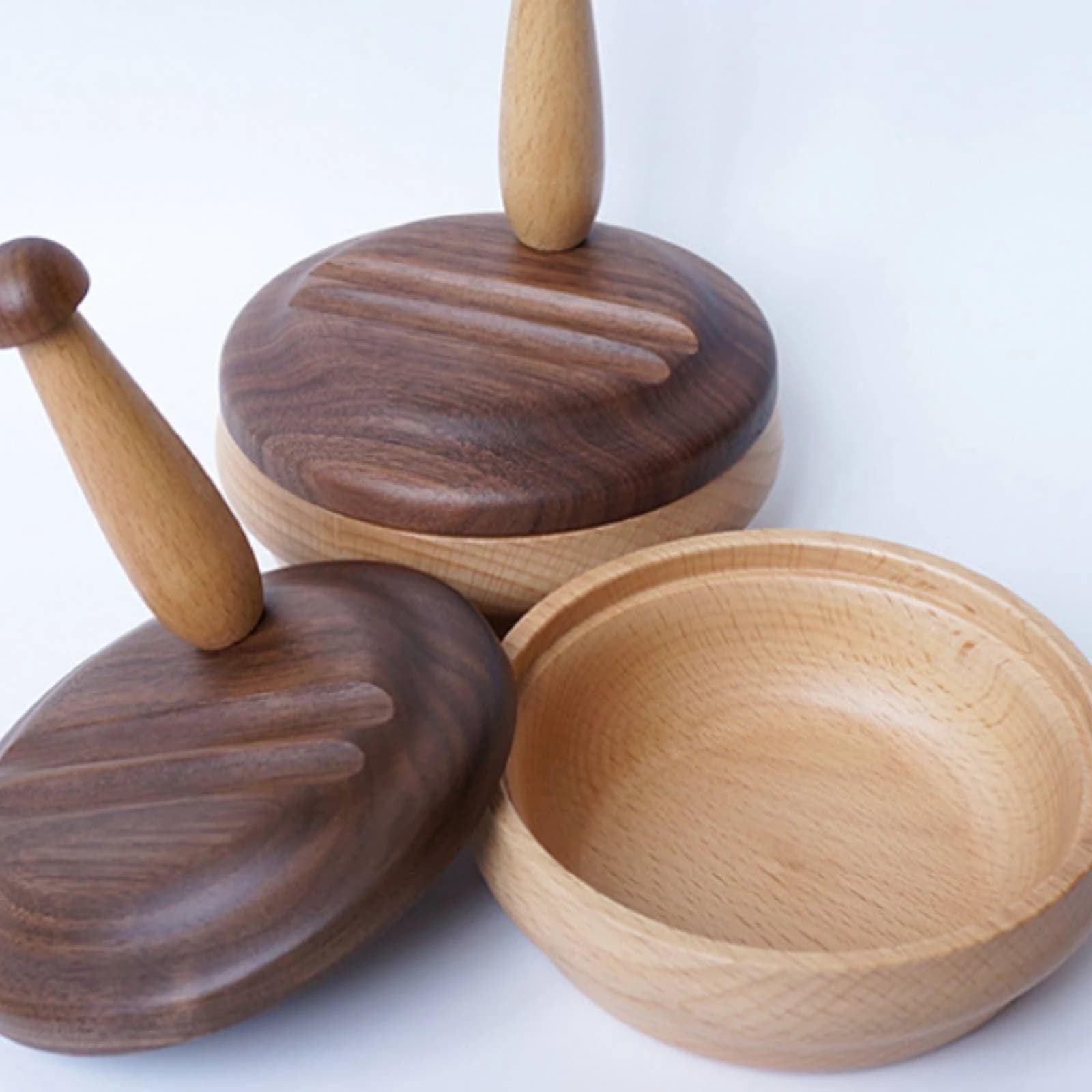 Fungus Container with Phone Stand Multifunctional Wooden Fungus Storage Box Desk Organizer with Phone Stand Compact