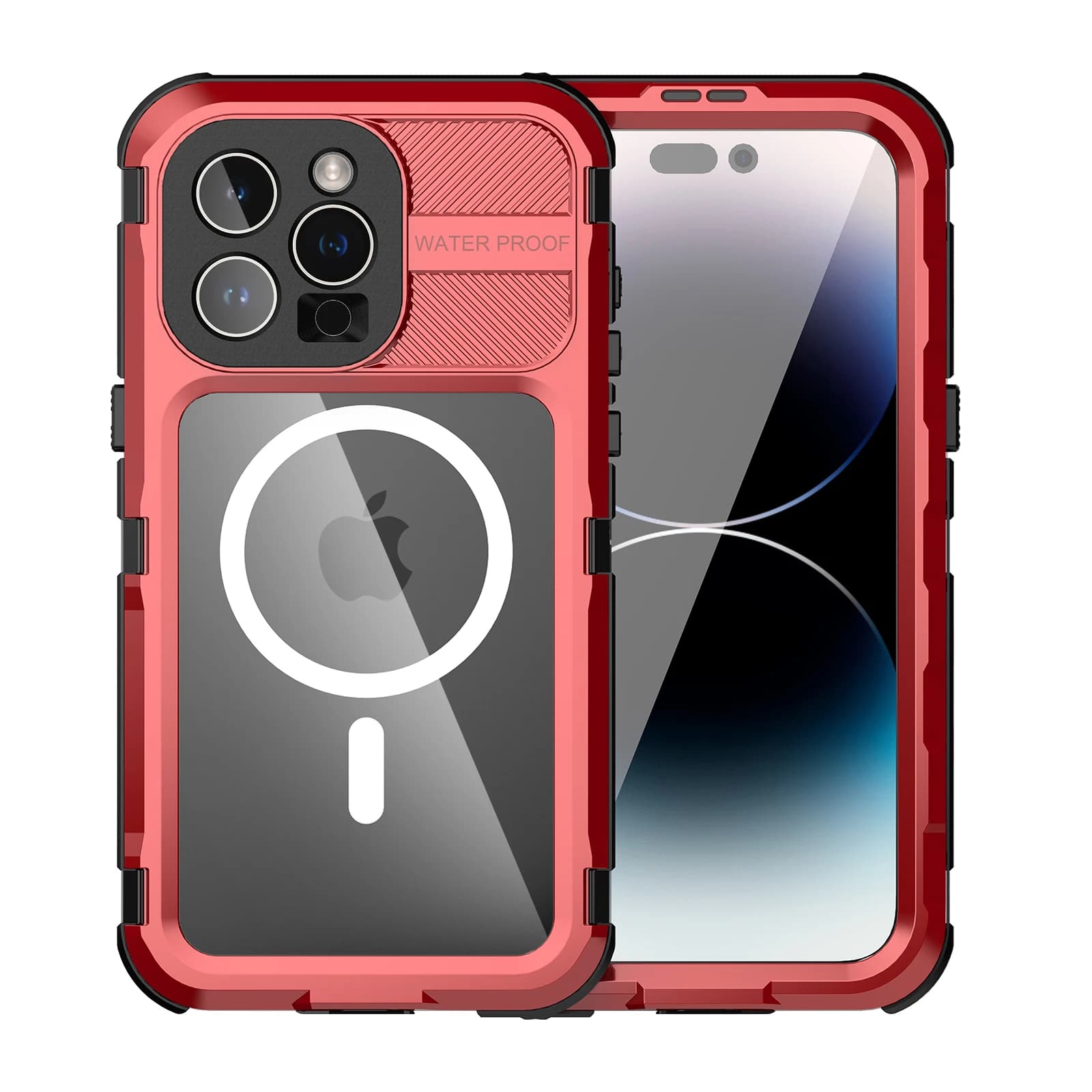 Custodia in metallo impermeabile 360 per iPhone 15 Pro Max 16 Pro MagSafe ricarica Wireless custodia antiurto per nuoto subacqueo protezione completa