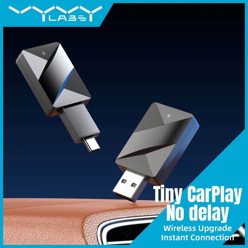 Adattatore CarPlay wireless Vyvylabs, connessione automatica rapida, mini box USB plug-and-play per iPhone 6 e Android 11 o superiori con porta USB-A