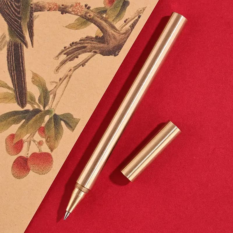 Penna neutra per affari in metallo ottone estetico alto Penna a sfera per ufficio firma Nera 0,7 Penna Core Regalo stazionario per studenti scolastici