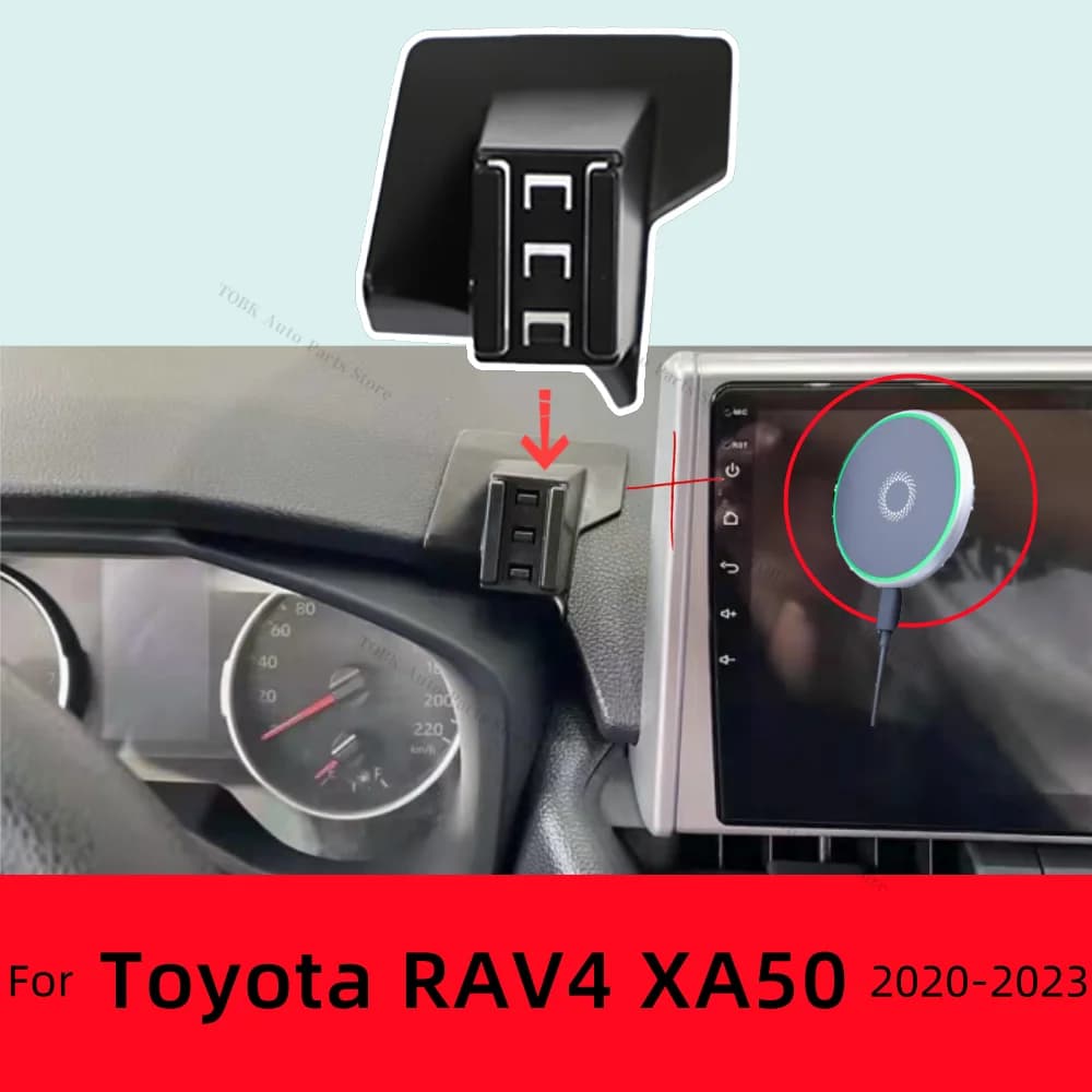 Supporto magnetico per telefono per Toyota RAV4 XA50 2020 2021 2022 2023 Ricarica wireless Staffa speciale Base MagSafe Accessori per auto