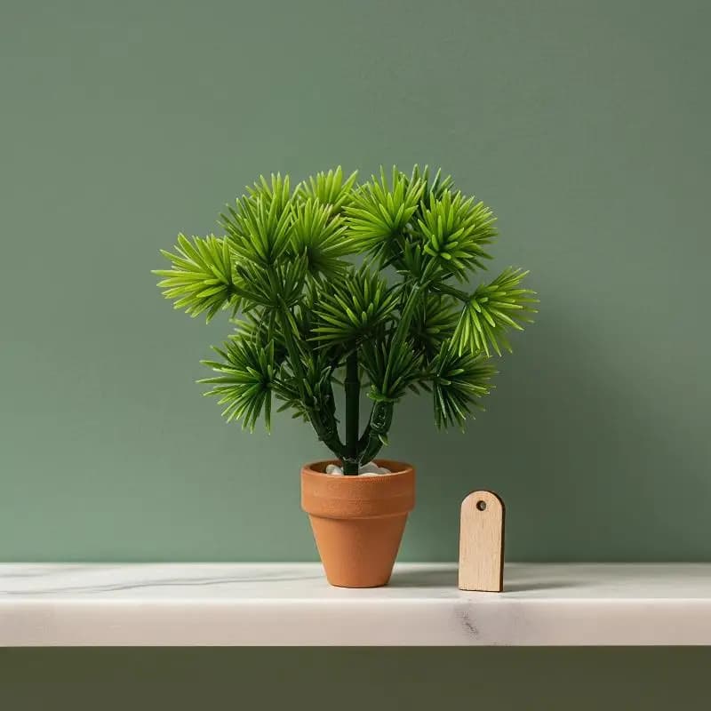Miniature Pine Needle Potted Plant Handmade Greenery Model Toy for Dollhouse Scene Desk Decor