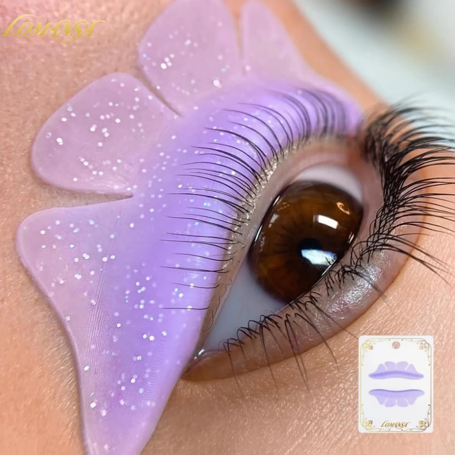 LOMANSA 1 Paia Glitter Butterfly Lash Lift Pad Eyelash Perm Rod Lash Lifting Pad 3D Folder Extension Accessories