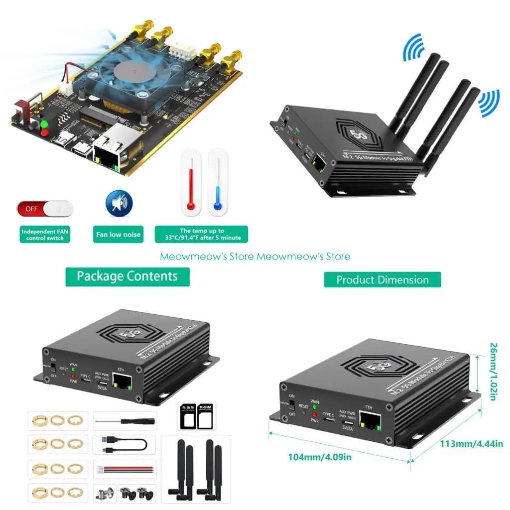W91A M.2 NGFF Modulo a 2,5 Gbps RJ45 Port LAN Adattatore 4 antenne Case protezione