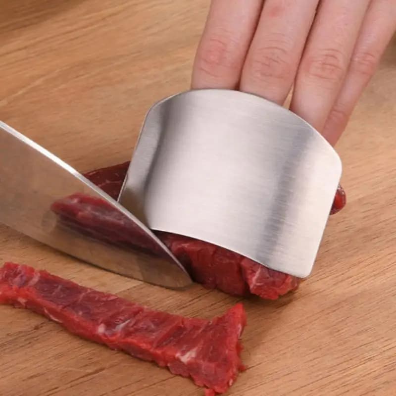 【M】Stainless Steel Finger Protector Kitchen Knife Cutting Cooking Finger Protector Safe Kitchen Durable Chop Shield Cut Gadge