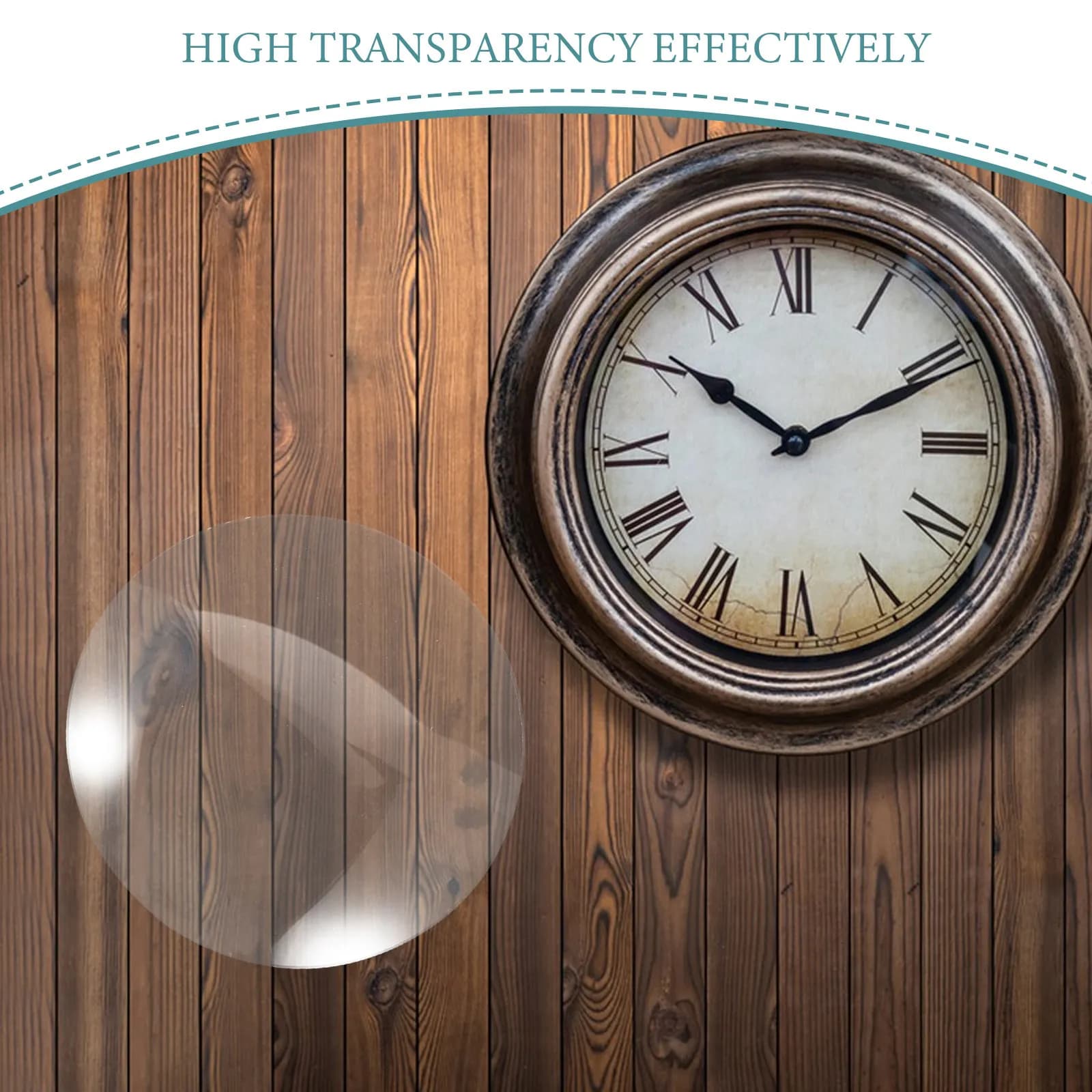5Pcs Clear Acrylic Wall Clock Face Cover Round Protector Replacement Transparent Clock Shield for Desk Home Office Use
