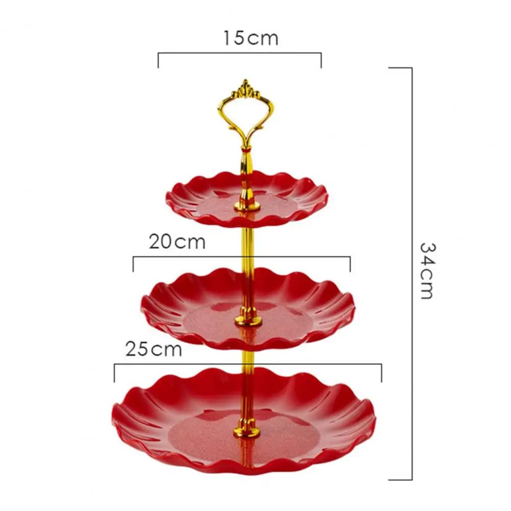 15/20/25 centimetri Vassoio Per Snack A Tre Strati Anti-Deformato PP Creativo Rinfresco Torta Stand Piatto Cestino di Frutta Secca cremagliera Per La Casa