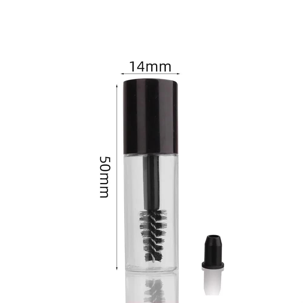 50 pcs 3 ml Tube Mascara Empty Plastic Sample Transparent Growth Cap Liquid Bottle Lip Gloss Reusable Small Lipgloss Eyes Tubes Black