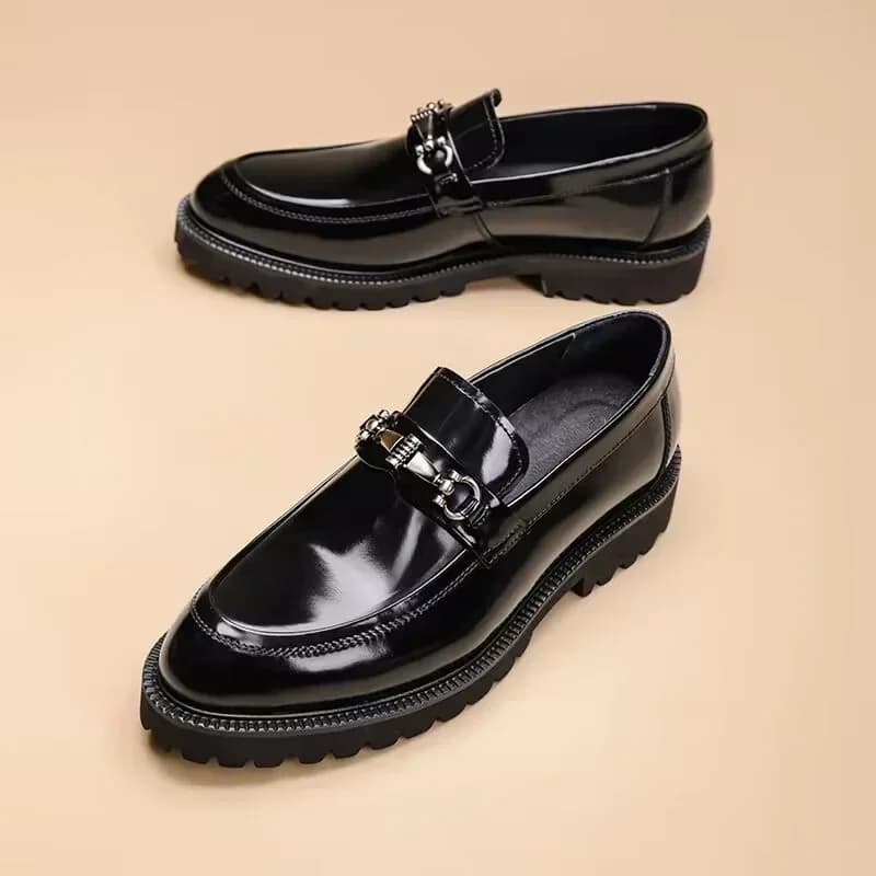 Scarpe da lavoro formali in pelle da uomo Scarpe casual in pelle da uomo Mocassini Scarpe da sposa da lavoro casual per uomo Punta tonda Slip-On