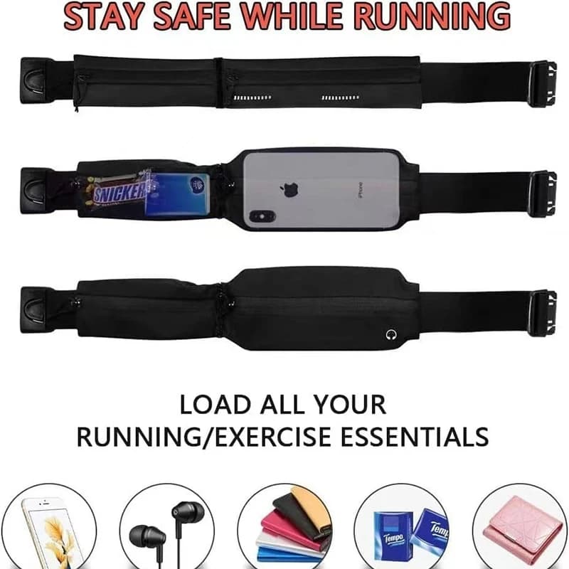 Fitness & Sports Waist Bag Outdoor Morning Race Cycling Single-section Rain Bag Waterproof Elastic Belt Thin Waist