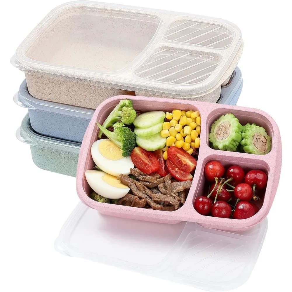 1 Bento Box Lunch Box for Children and Adults Reusable Container for Food Container for 3 compartments for school work and travel