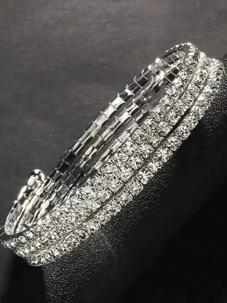 Bracciale con strass per donna, moda minimalista, per tutti i giorni, formale, da spiaggia, festival