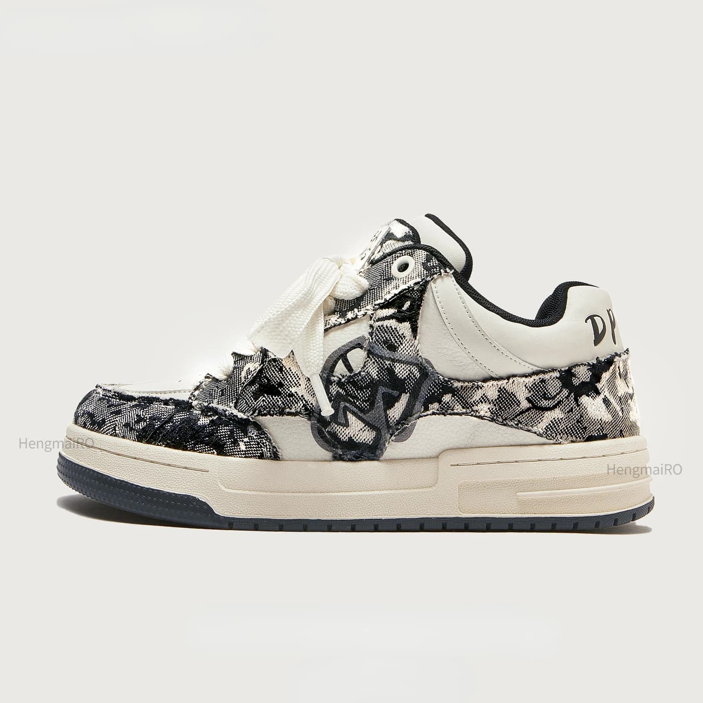 Scarpe da donna per uomo Tennis Retro Cross Graffiti Y2K Punk Scarpe da skateboard in pelle Sneakers moda Coppia scarpe casual sportive