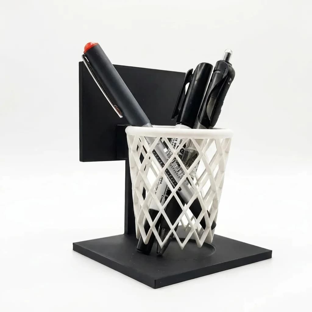 1pc Creative Funny Basketball Shaped Trash Can Desktop Waste Paper Basket Pen Holder Home Decor Gift