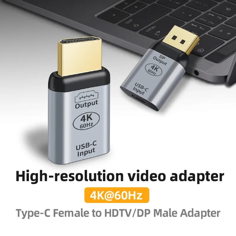 Type-C to DP/HDMI-compatible Adapter 4K60Hz Audio Video Converter for Mac Mobile TV Monitor USB C Female to HDMI/DP Male Adapter