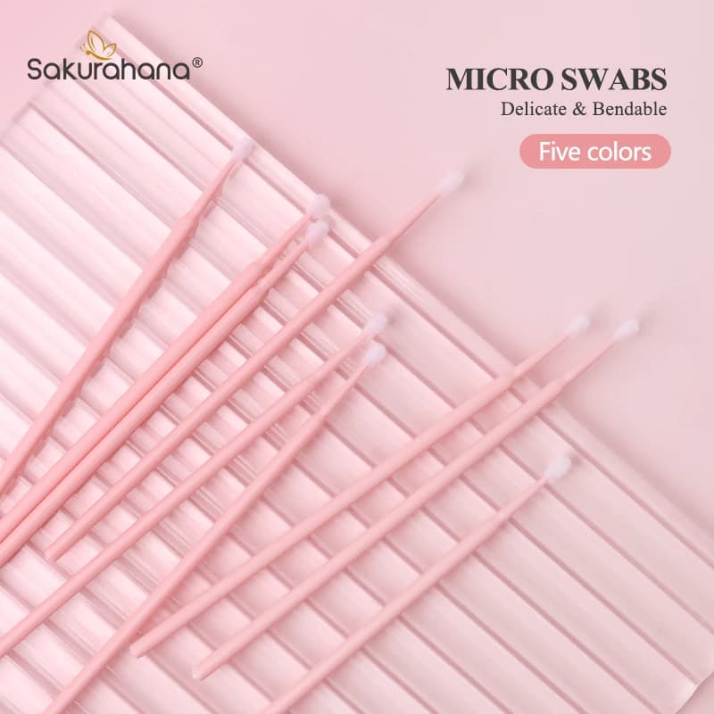 SAKURAHANA 100PCS Microbrush Disposable Spiral Handle Mascara Pads Applicator Brushes Extension Eyelashes Makeup Tools