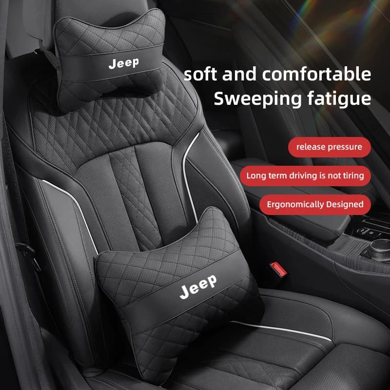 Poggiatesta per auto Cuscino per la vita Essenziale per collo a lunga trazione e supporto lombare in One Go per Jeep Wrangler Rubicon Renegade Grand Cherokee