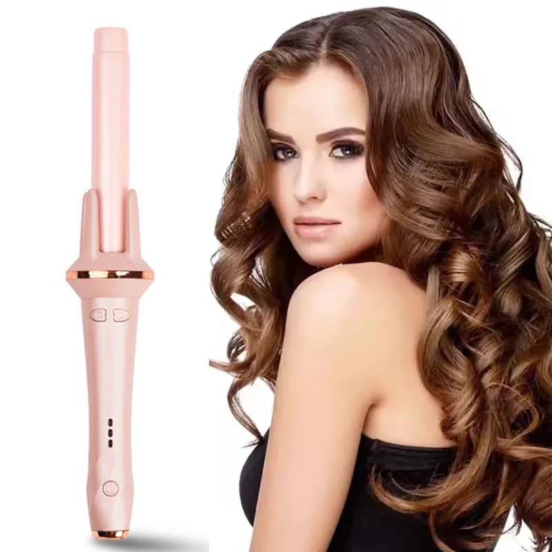 Arricciacapelli Automatico Rotante a Ioni Negativi, Ferro Arricciacapelli Professionale per Onde Grandi, Accessorio da Salone