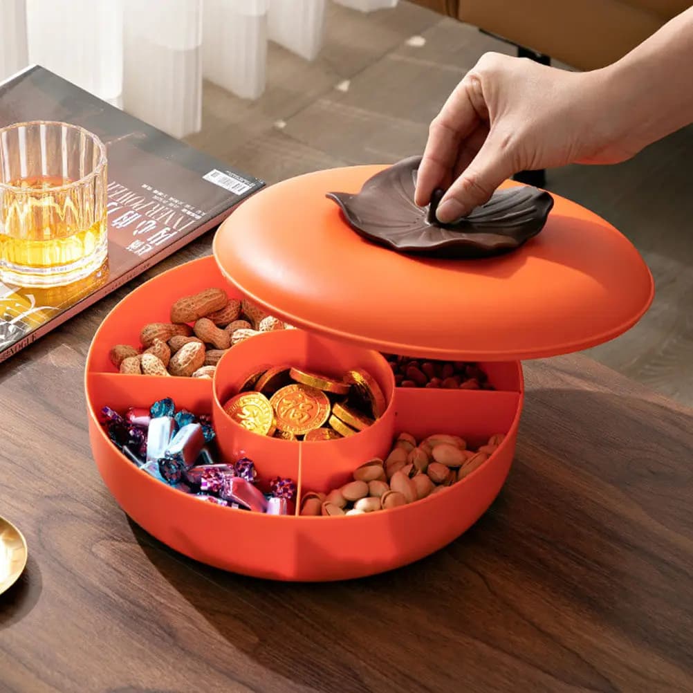 Vassoio Multi-Scomparto per Frutta Secca, Superficie Liscia Anti-Graffio, Vassoio Portatile per Snack, per Casa e Ristorante, Riutilizzabile per Servire Dessert